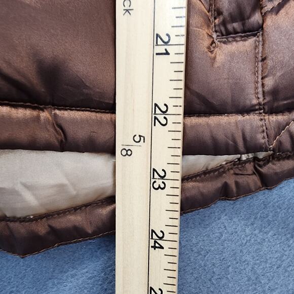 Bernardo Womens Puffer Vest Small Metallic Brown Goose Down Full Zip Gorpcore - Picture 5 of 11